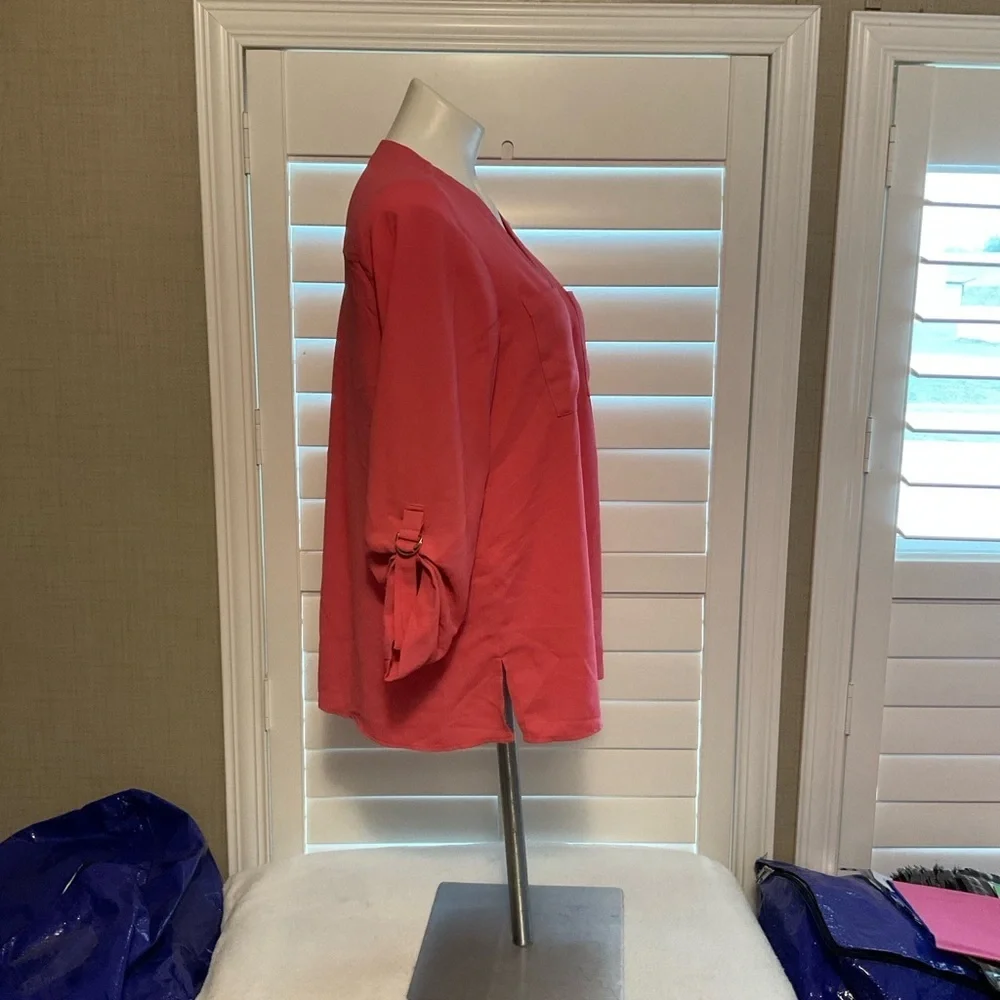 Jones New York Coral Button-Up Blouse